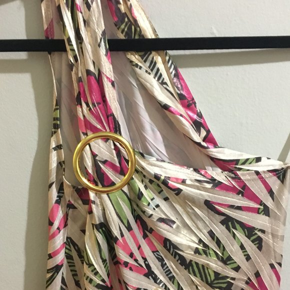 Pink & Green Off The Shoulder Blouse - Item#27 - Picture 3 of 4